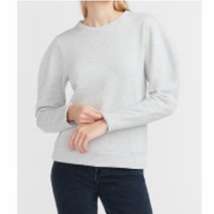 Express puff sleeve crew neck sweatshirt